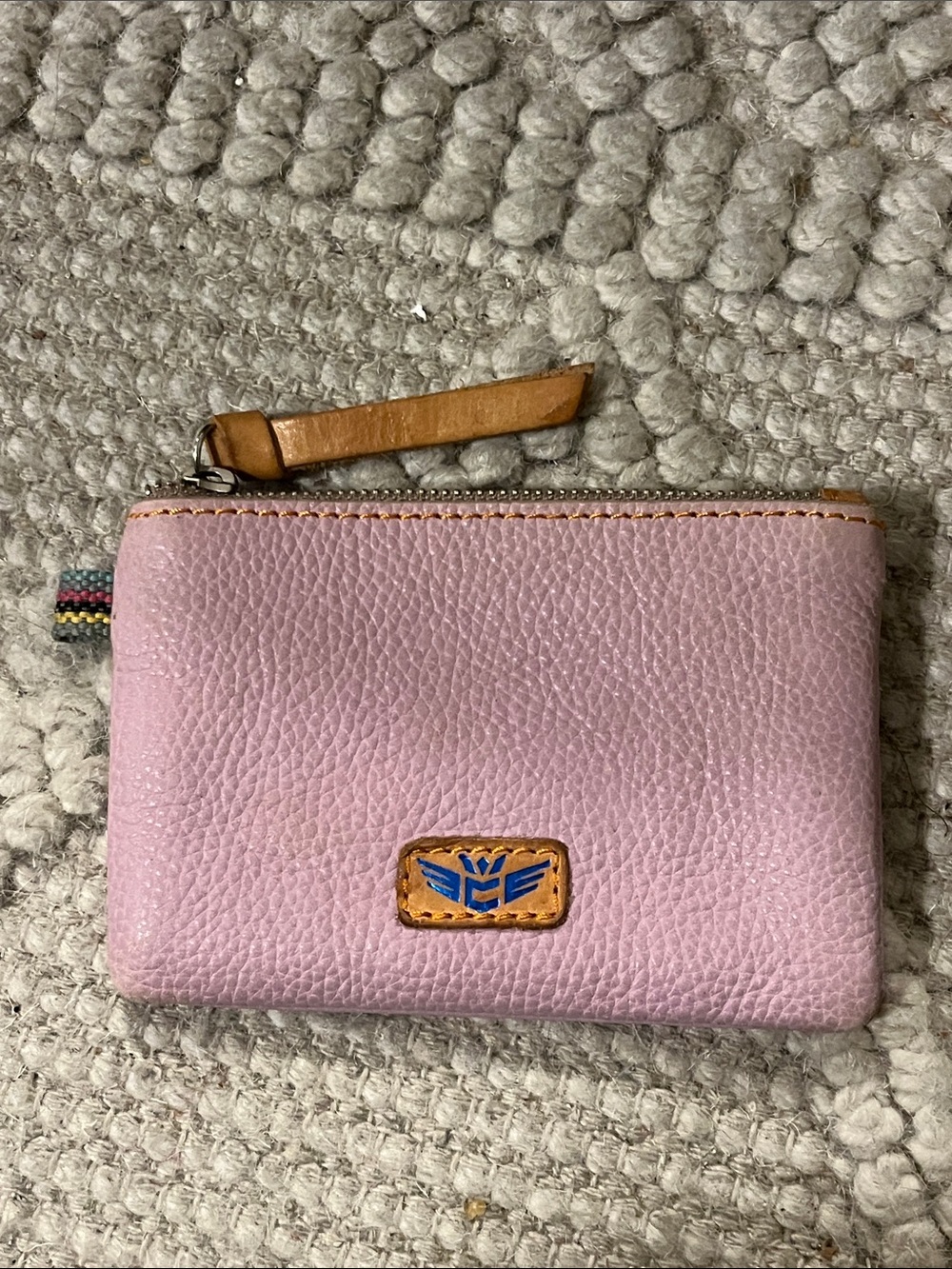 Consuela Pebbled Leather Pouch Lilic color